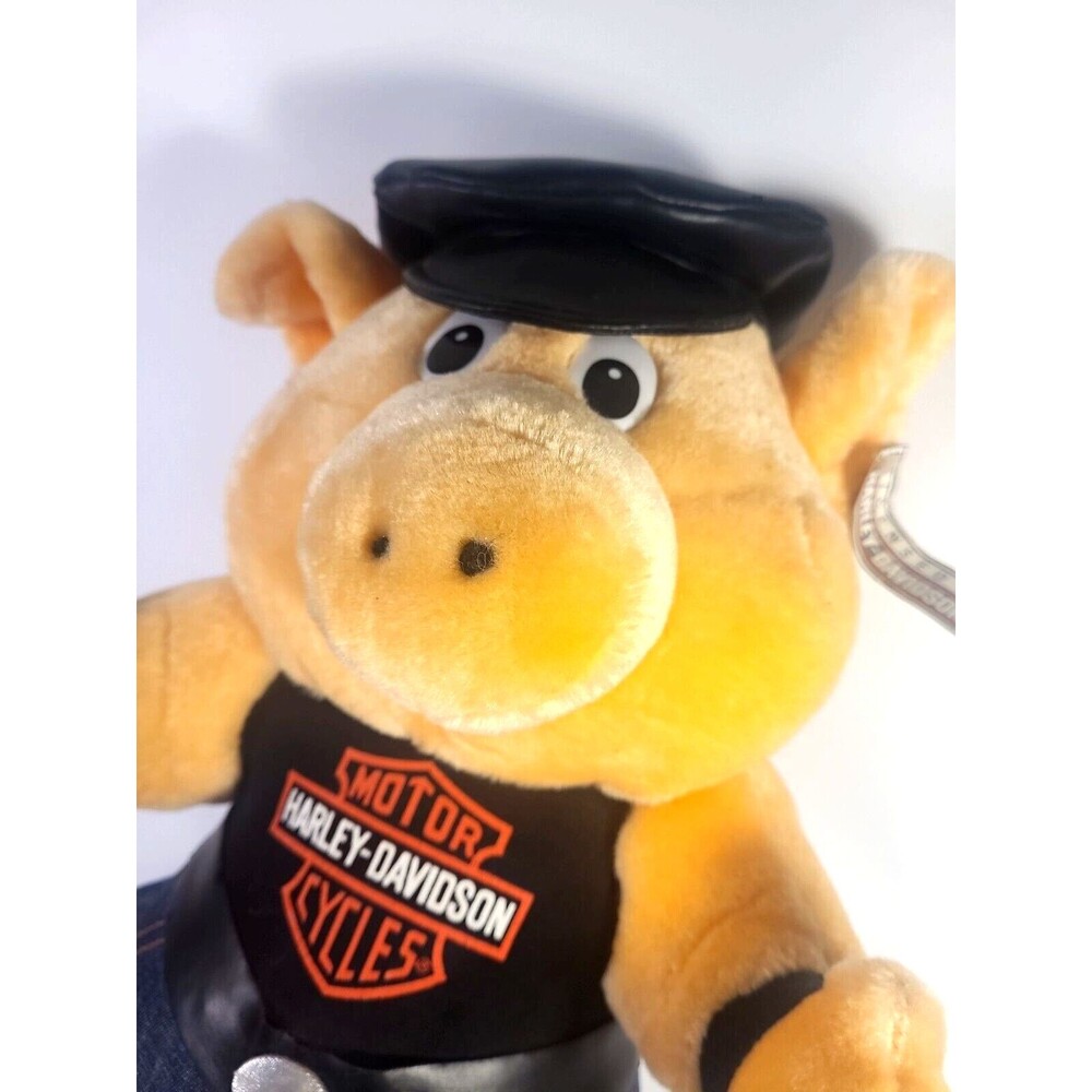Harley Davidson Hog Plush Biker Pig 14" vtg Play By Play 1993 New NOS Licensed